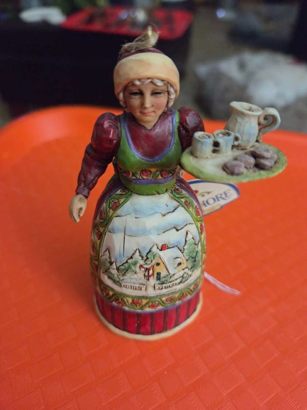 2006 Jim Shore Mrs Claus ornament holding tray of milk and cookies